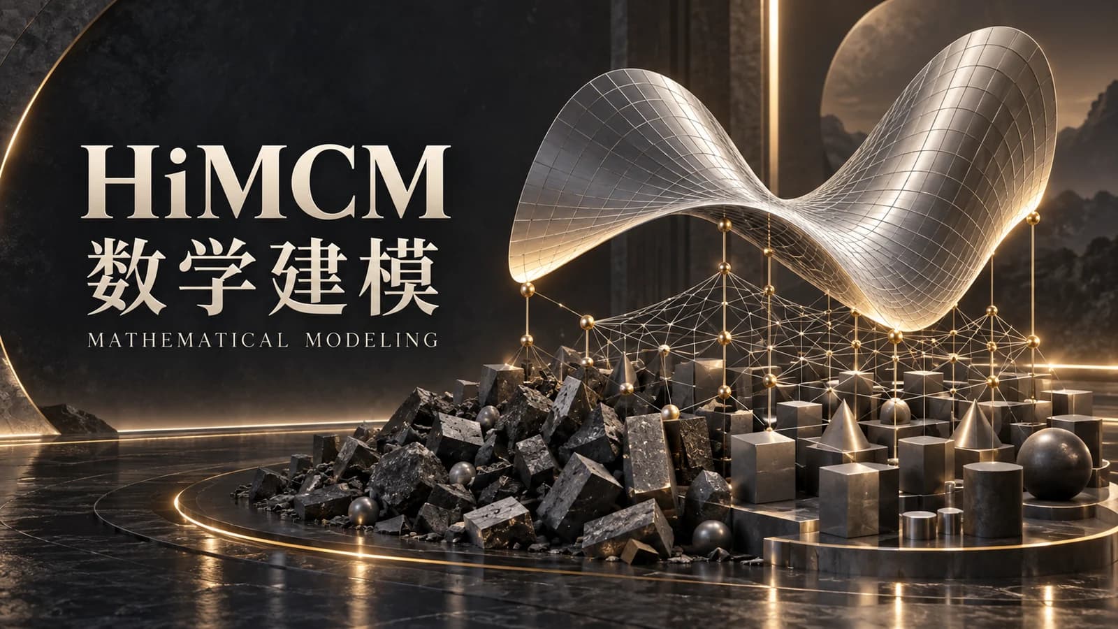 HiMCM 数学建模曲面与结构概念海报