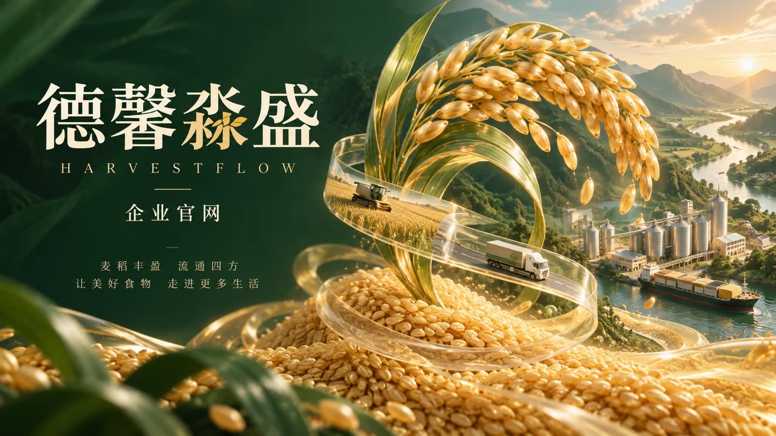 HARVESTFLOW grain and supply-chain concept poster